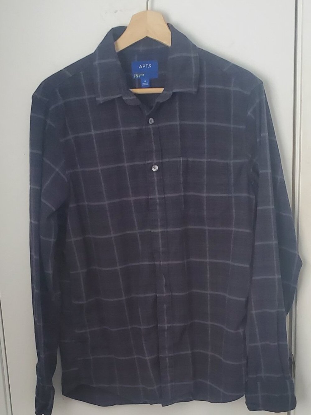 Apt 9 Premiere Flex Plaid Button Down Shirt  Men's Size M